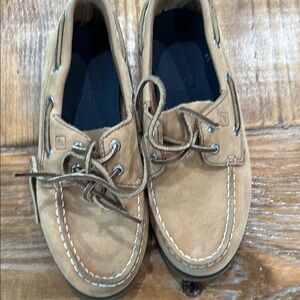 Sperry Tan Dress Shoes with Moccasin Stitching